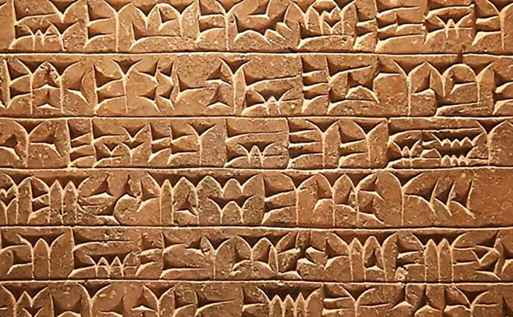 Bahasa kuno dalam bentuk cuneiform