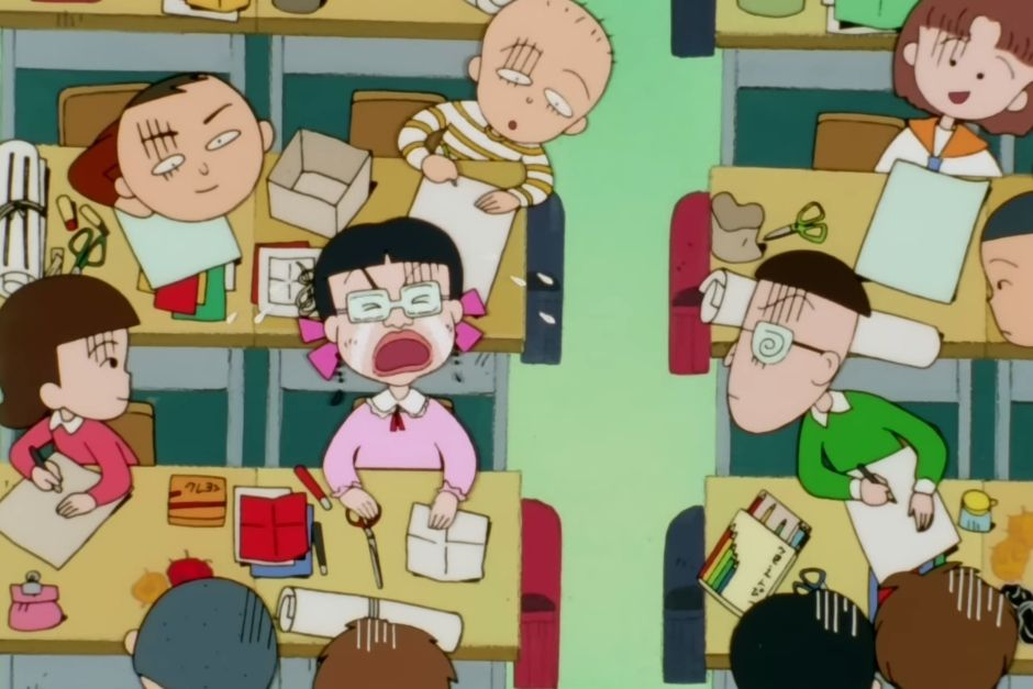 Semua menenangkan Migiwa (dok. Chibi Maruko Chan/Maruko Melempar Kacang)