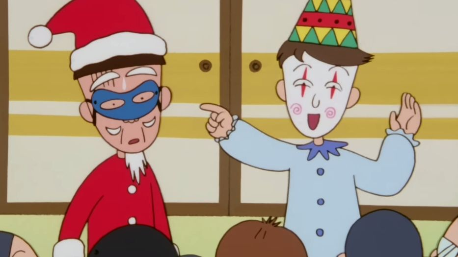 Cosplay badut dan santa claus (dok. Chibi Maruko Chan/Maruko Merayakan Natal Komunitas)